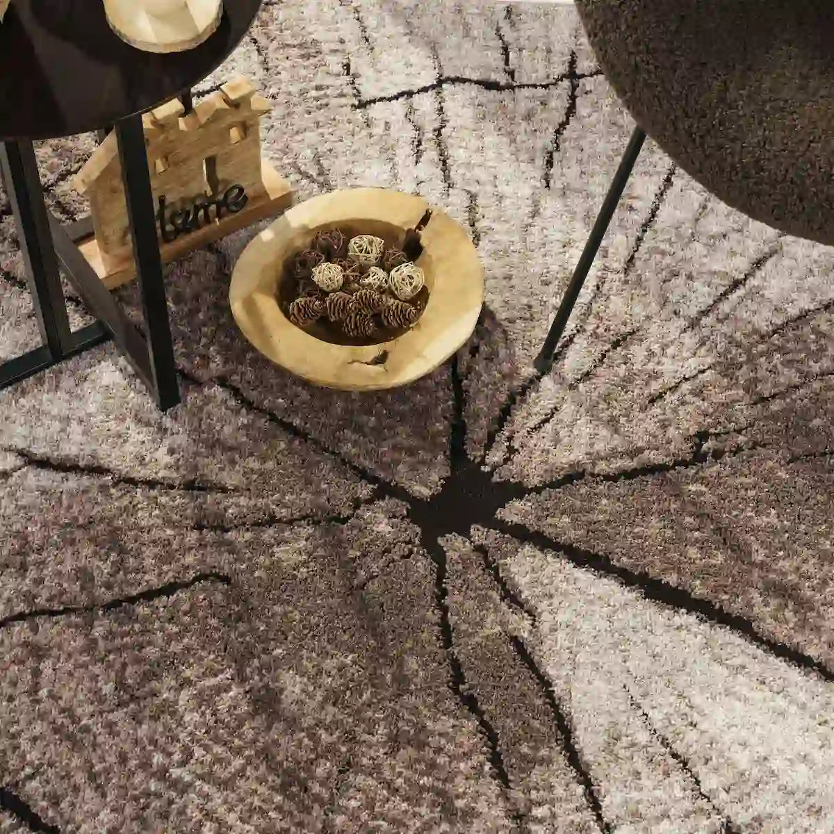 Détails Tapis Rond Design Tronco
