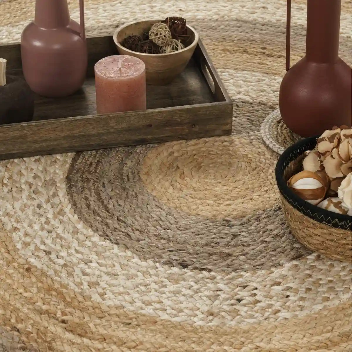 Détails Tapis Rond Jute Cilyo