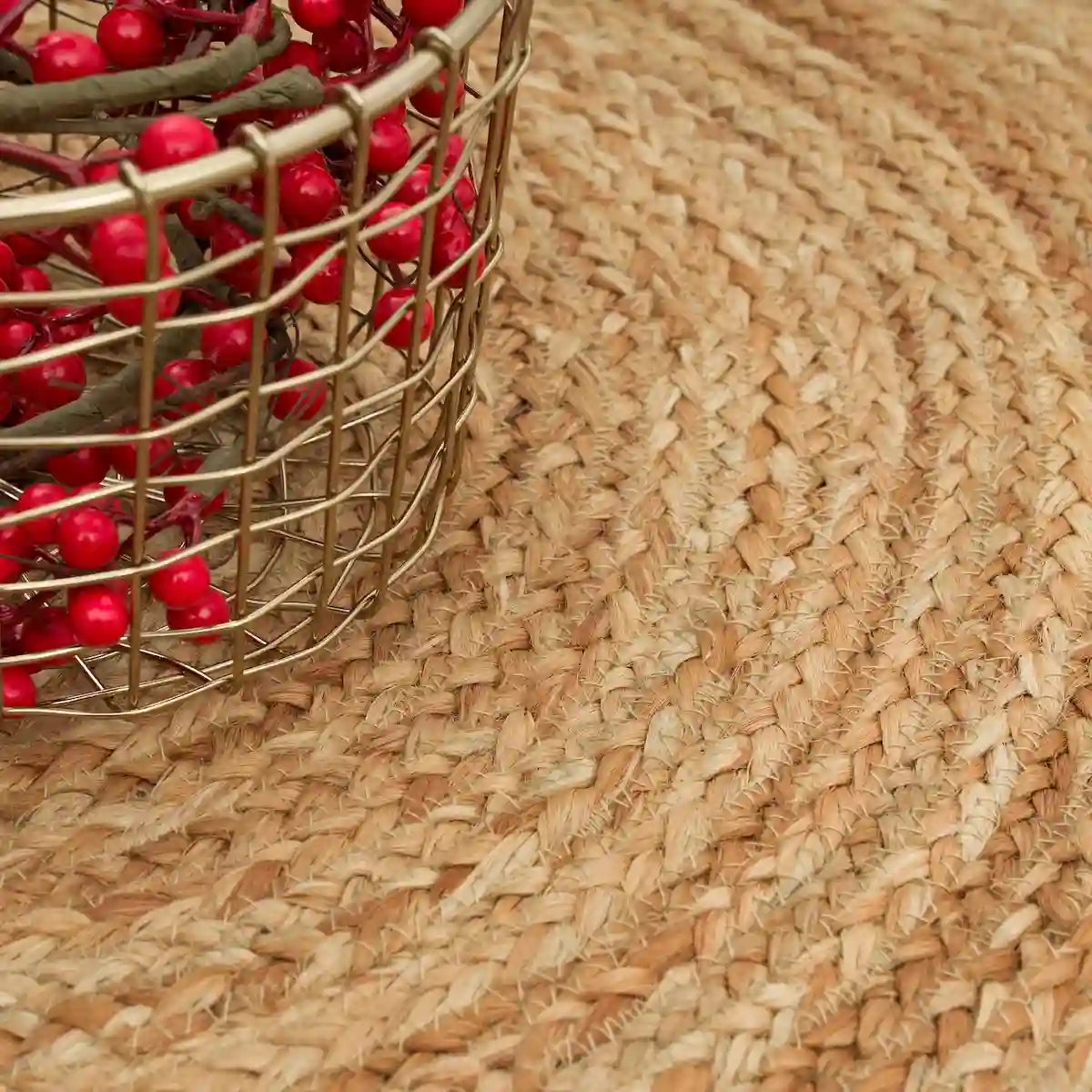 Détails Tapis Rond Jute Elya