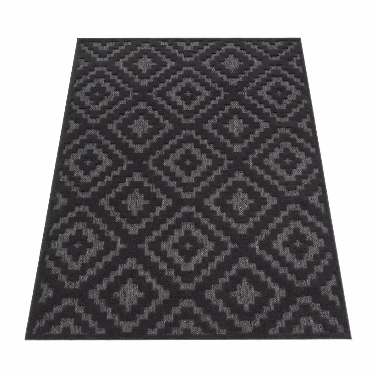 Tapis Berbère Aduz Anthracite sur fond blanc
