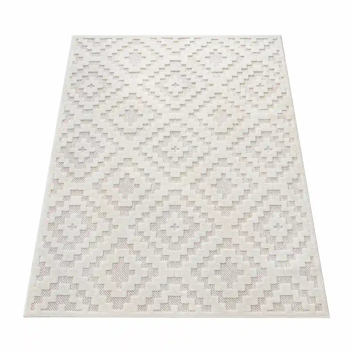 Tapis Berbère Aduz Crème sur fond blanc