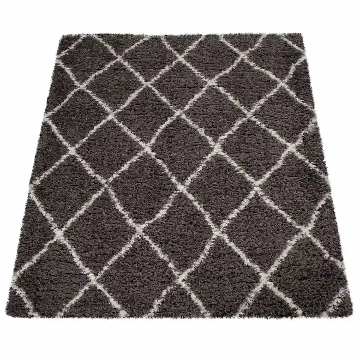Tapis Berbère Sayna - Anthracite - Fond blanc