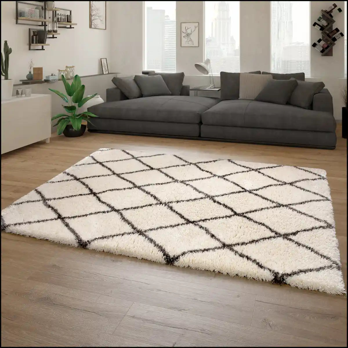 Tapis Berbère Sayna - Blanc cassé