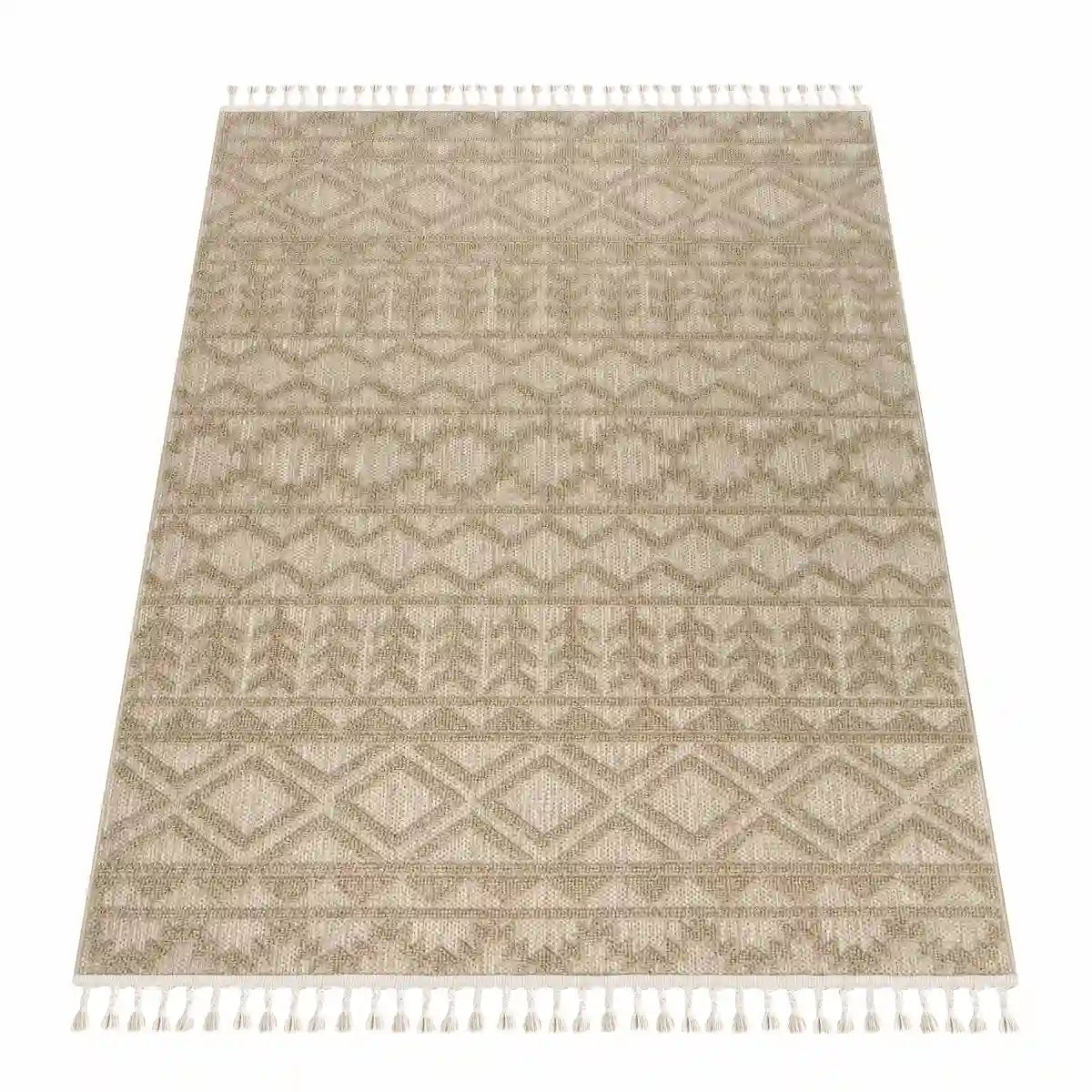 Tapis Berbère Tazirt Beige sur fond blanc