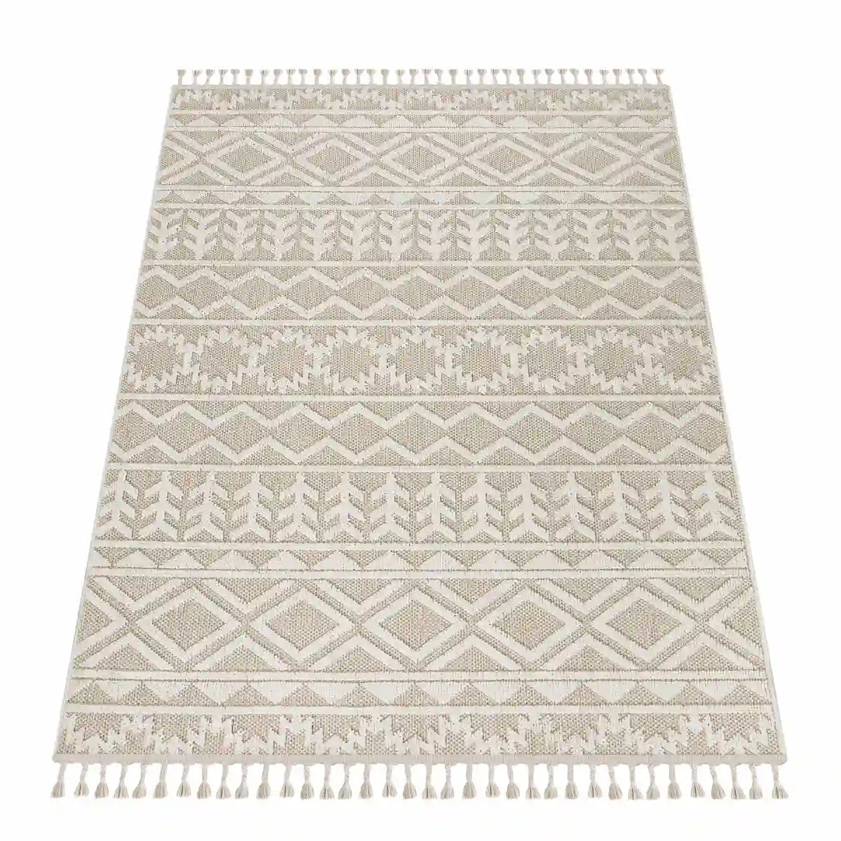 Tapis Berbère Tazirt Cream sur fond blanc