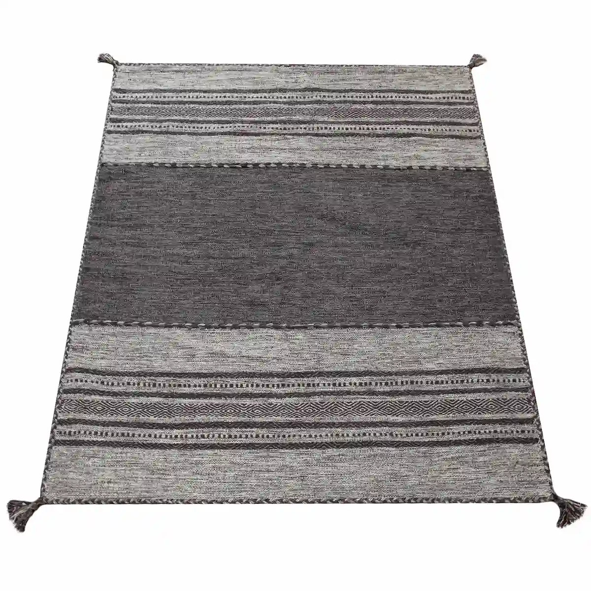 Tapis Berbère Tizma Gris sur fond blanc