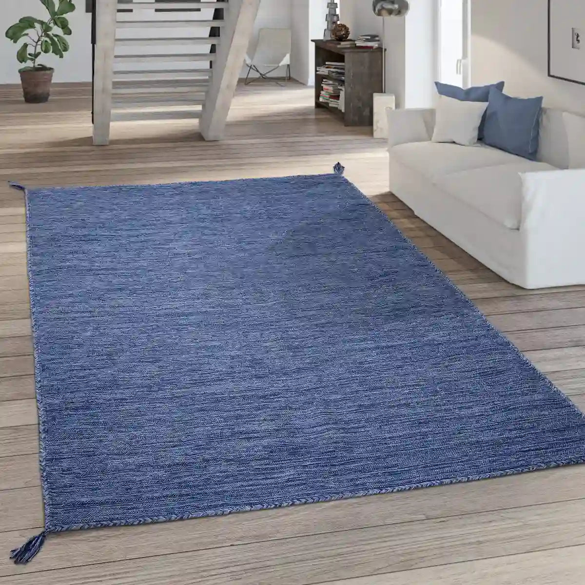 Tapis Berbère Uni Bleu marine