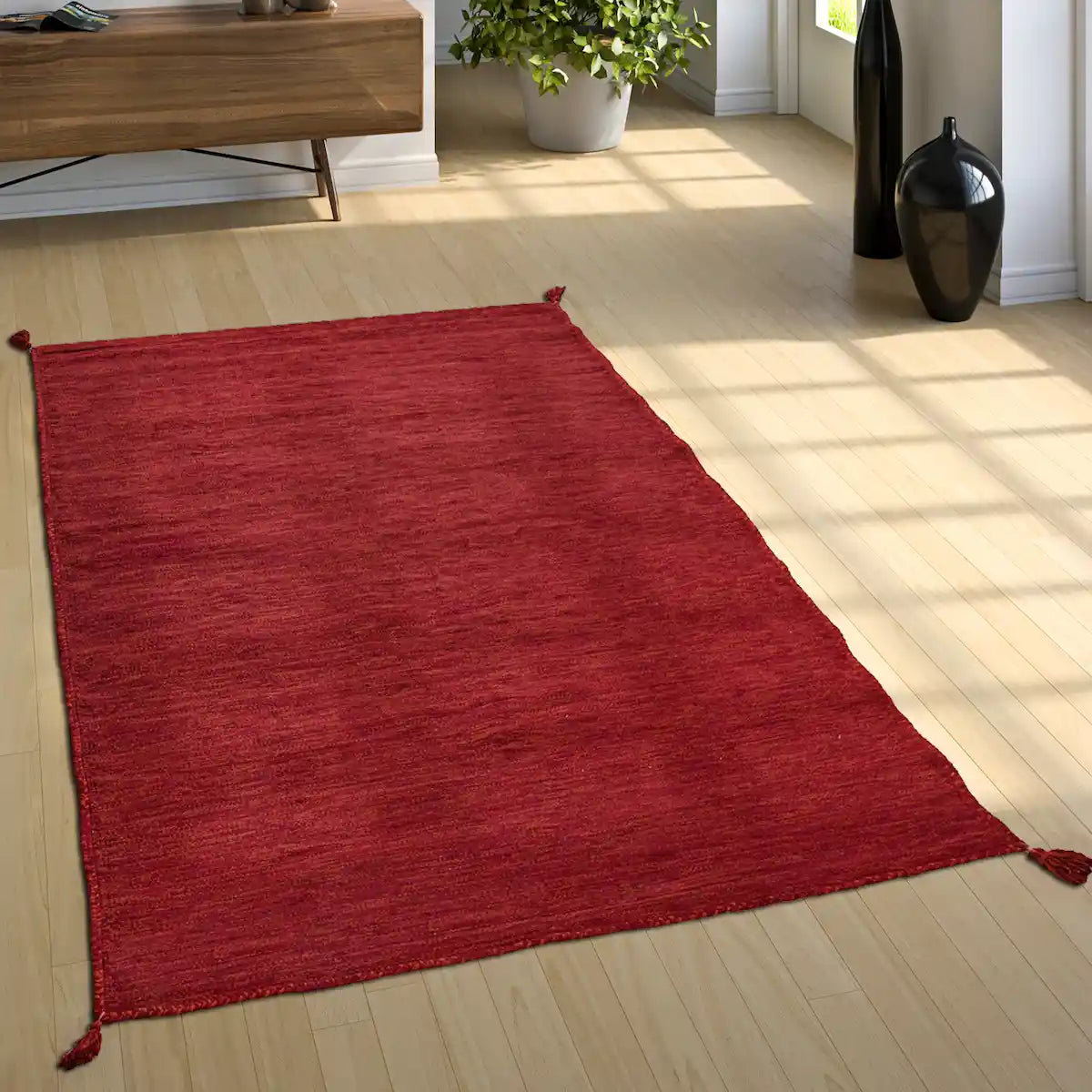 Tapis Berbère Uni Rouge