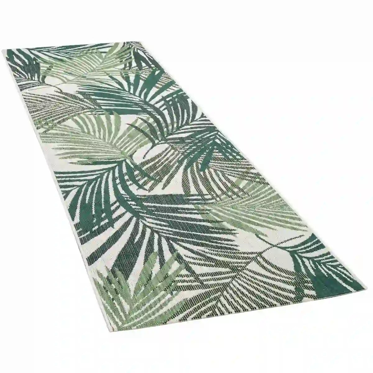 Tapis de Couloir Tropica Vert sur fond blanc