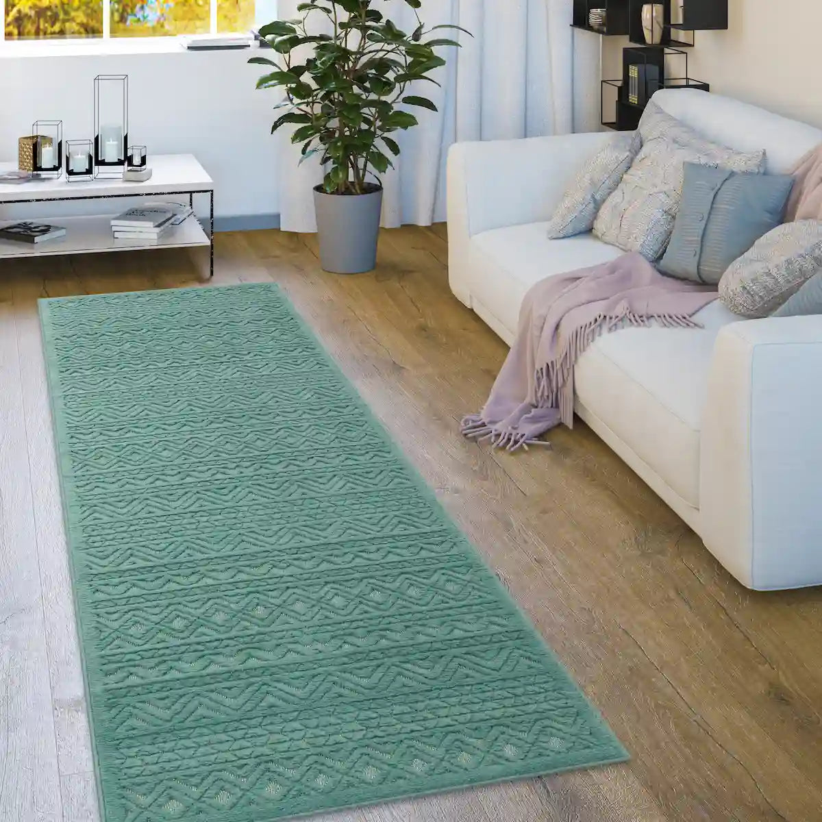Tapis de Couloir Zagora Turquoise