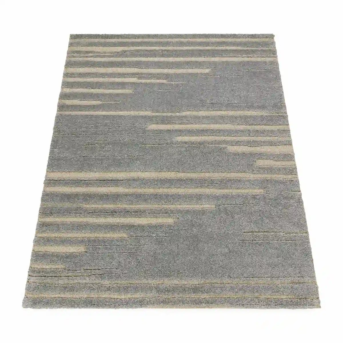 Tapis Design Alkena Gris sur fond blanc