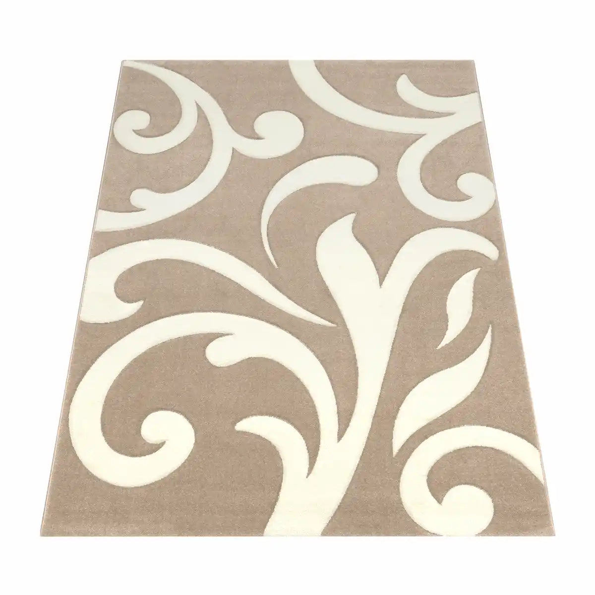 Tapis Design Aria Beige sur fond blanc