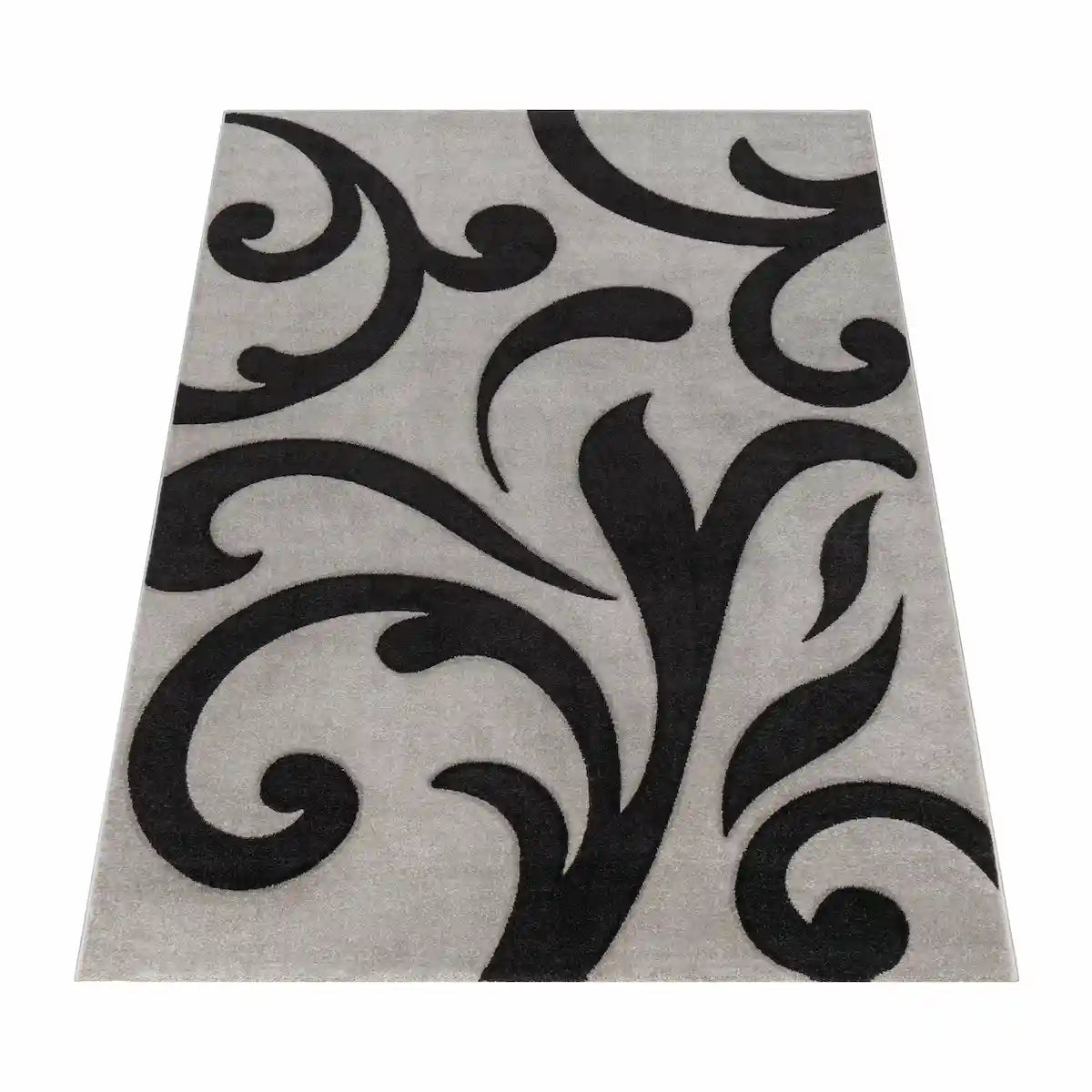 Tapis Design Aria Gris sur fond blanc
