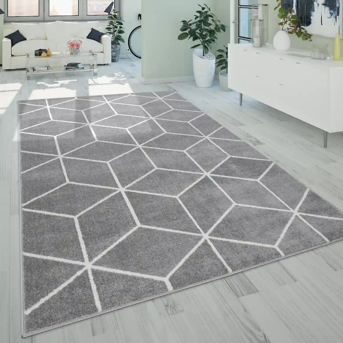 Tapis Design Cubra Gris - Tapis motifs géométriques