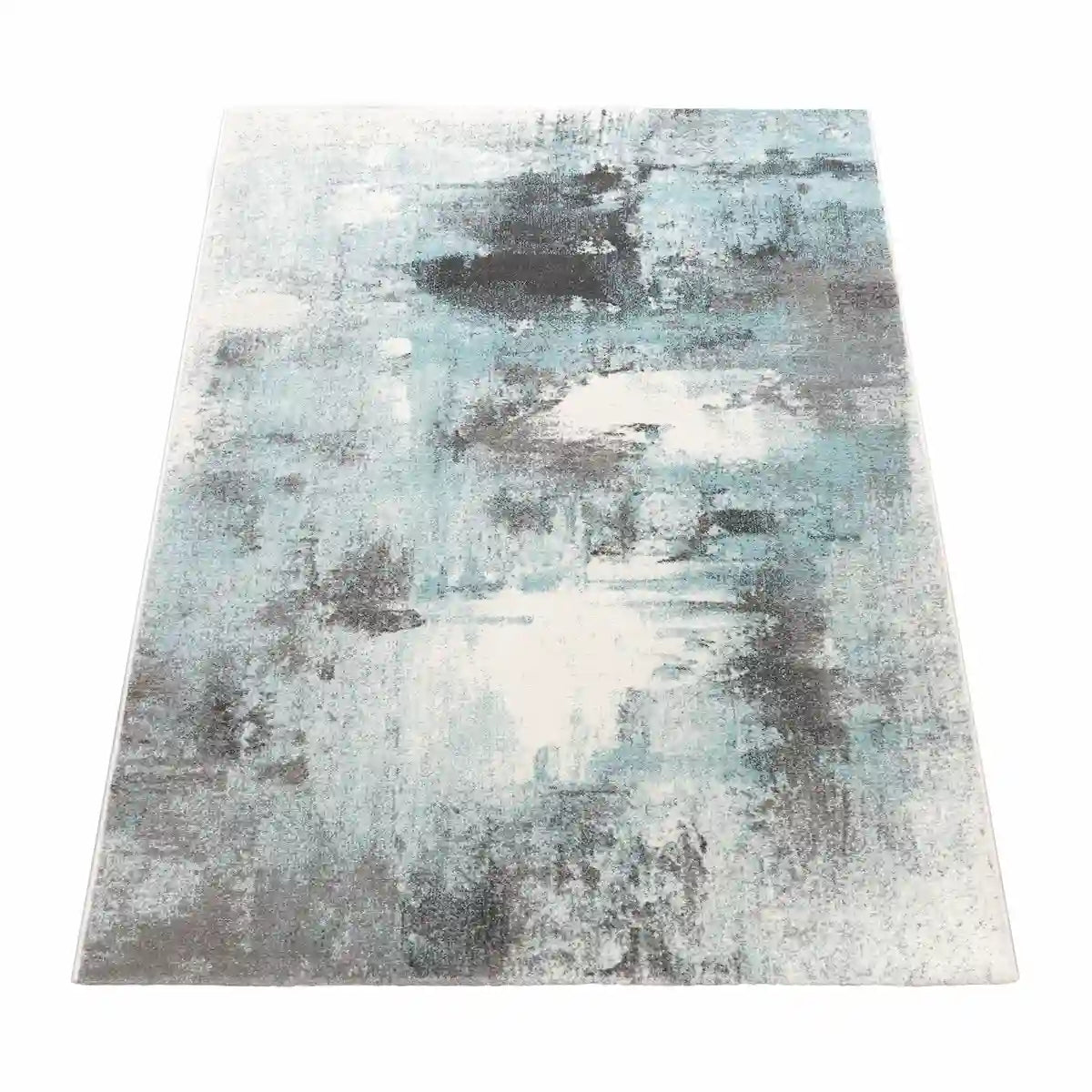Tapis Design Fresco Turquoise sur fond blanc