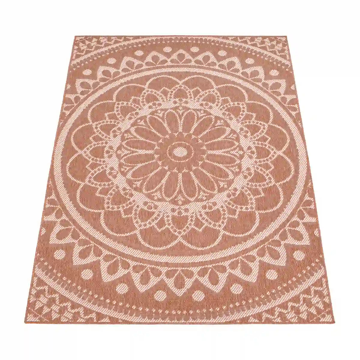 Tapis Design Rosas Abricot sur fond blanc