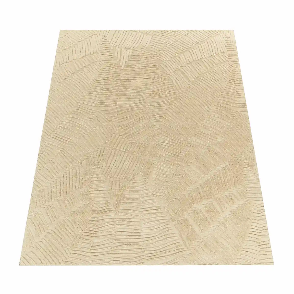 Tapis Design Tavo Beige sur fond blanc