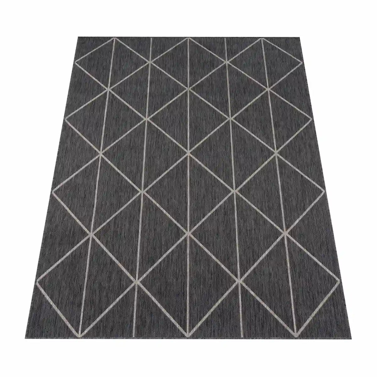 Tapis Design Trigo Anthracite sur fond blanc