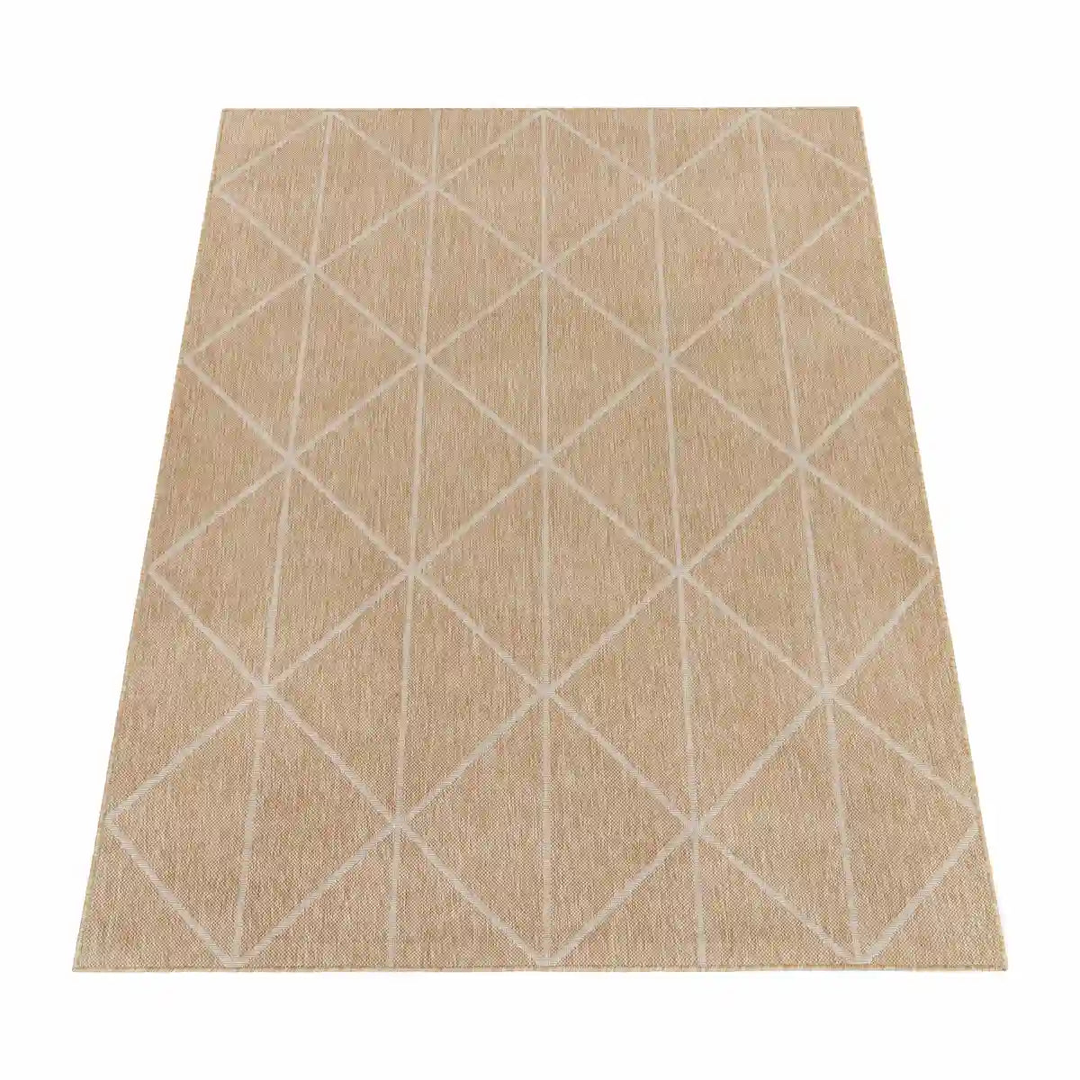 Tapis Design Trigo Beige sur fond blanc