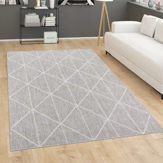 Tapis Design Trigo Gris - Tapis motifs géométriques
