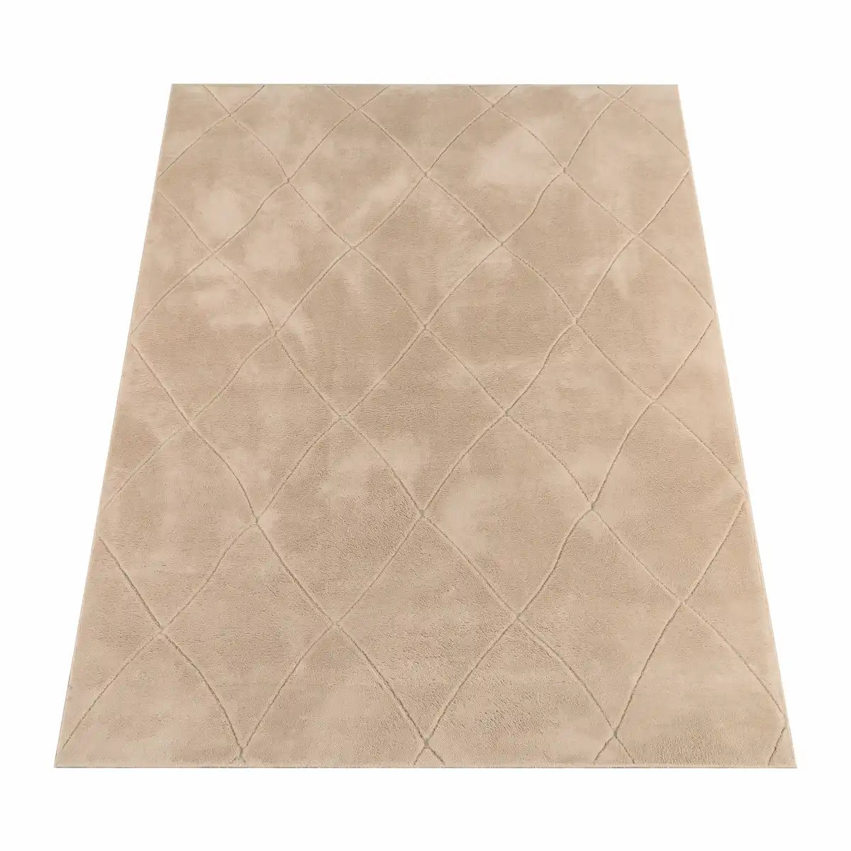 Tapis Doux Sofline Beige sur fond blanc