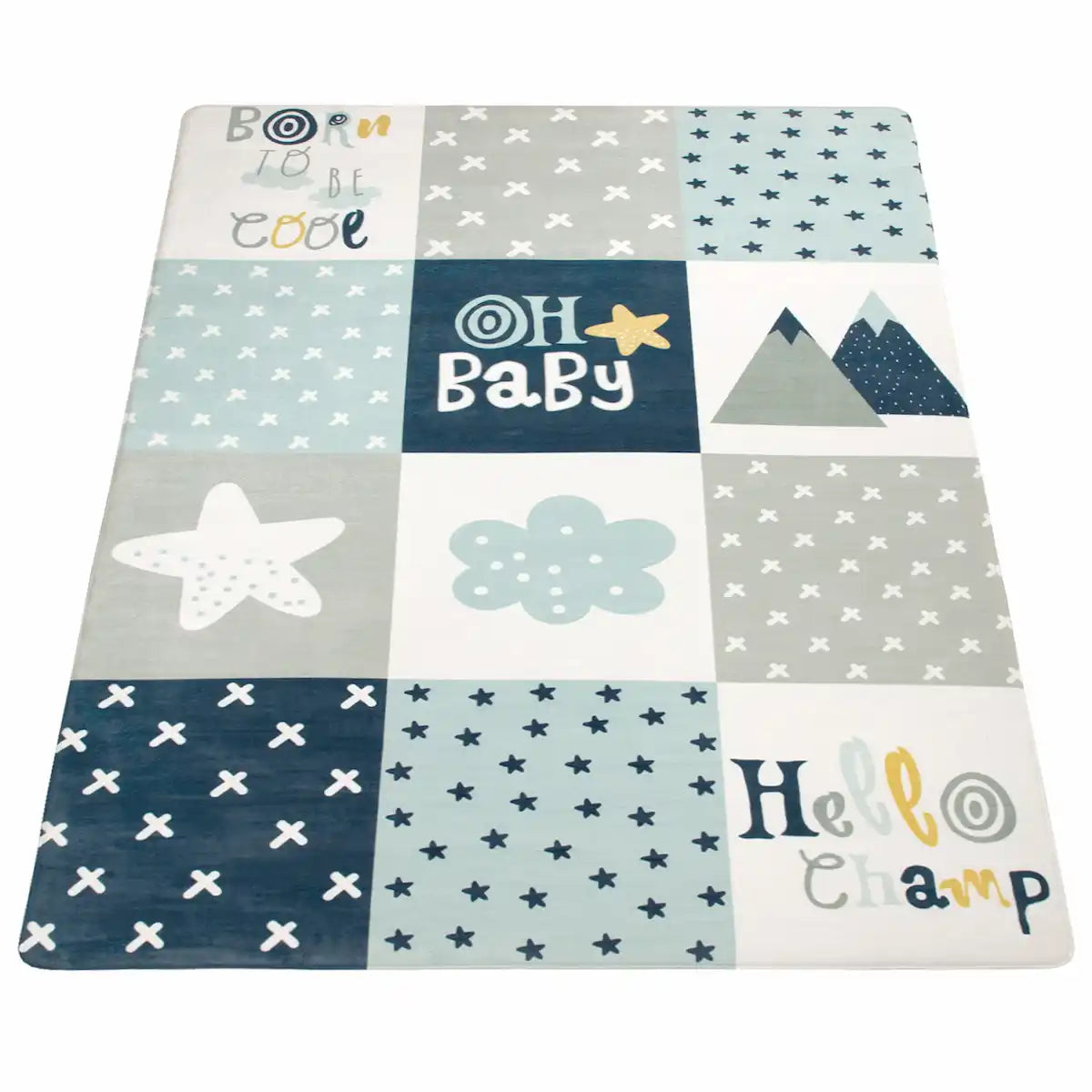 Tapis Enfant Baby Bleu sur fond blanc
