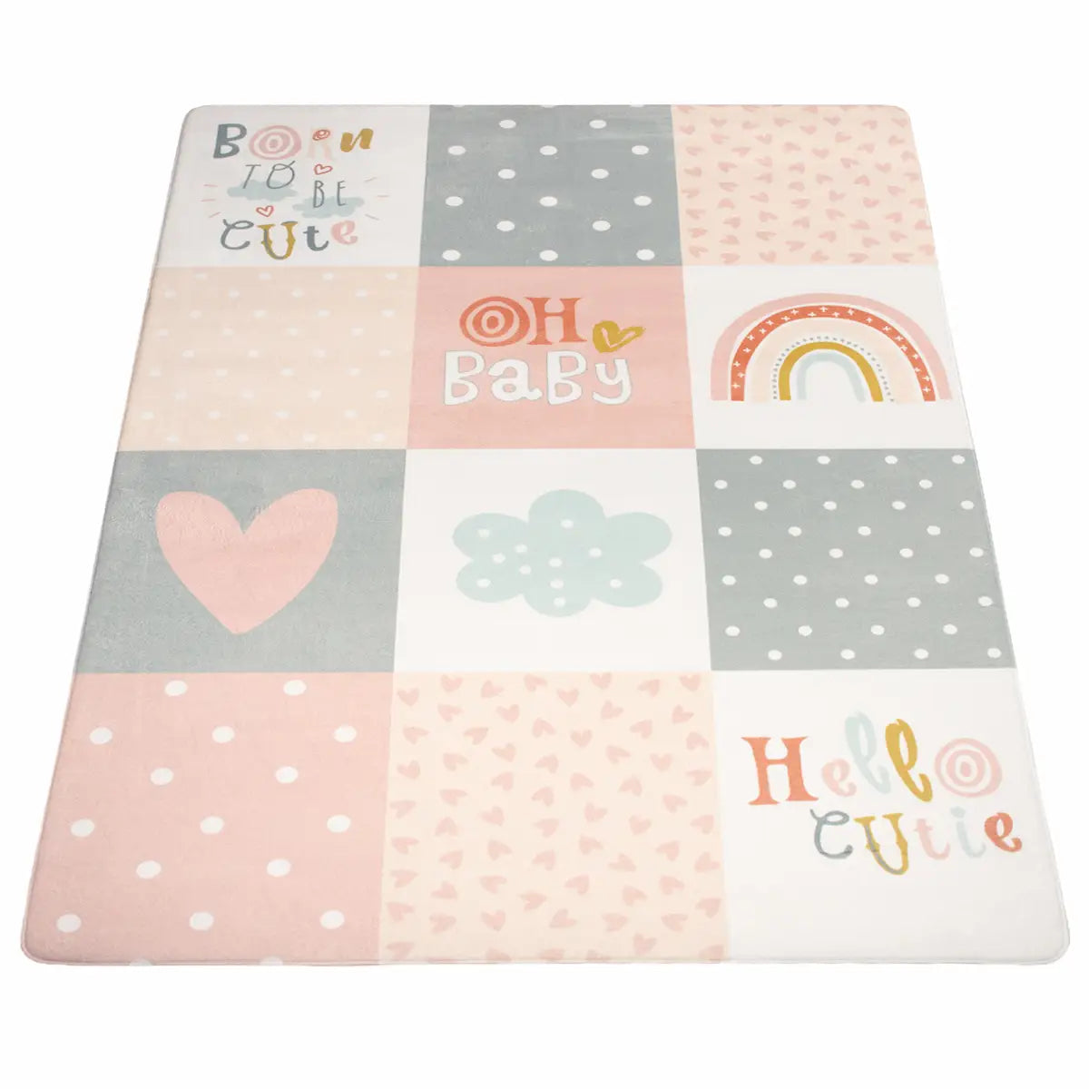 Tapis Enfant Baby Rose sur fond blanc