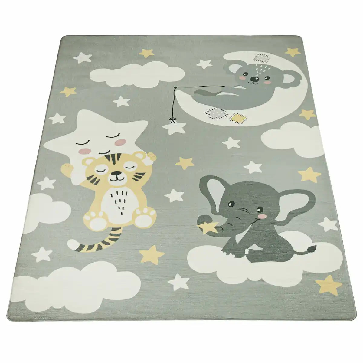 Tapis Enfant Bono Gris sur fond blanc