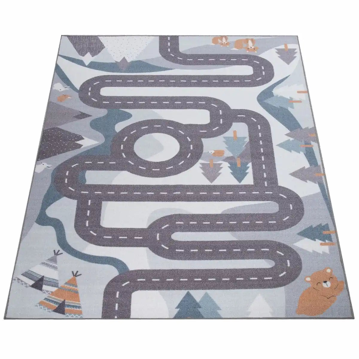 Tapis Enfant Circuit Polaire - Fond blanc