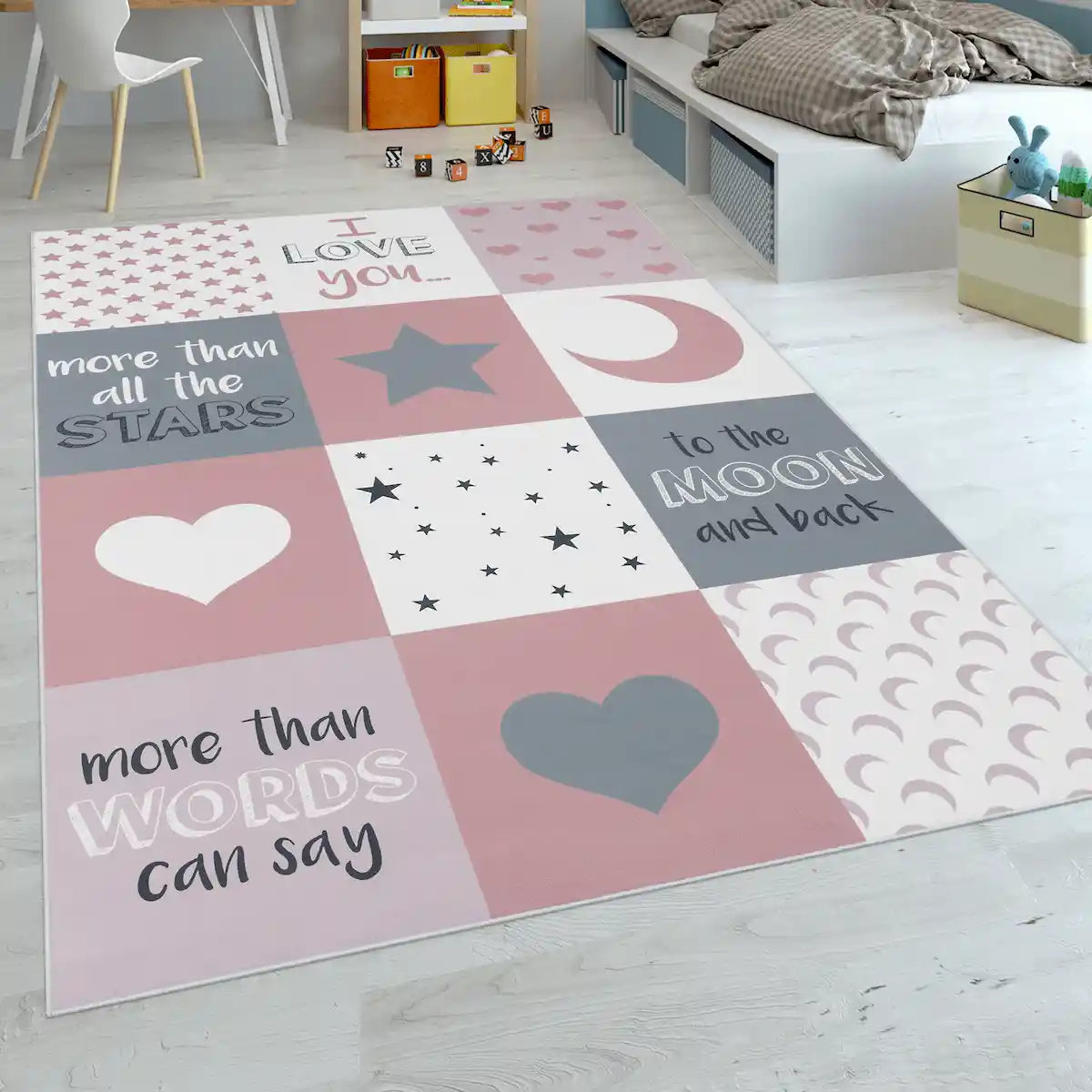 Tapis Enfant Luno - Rose