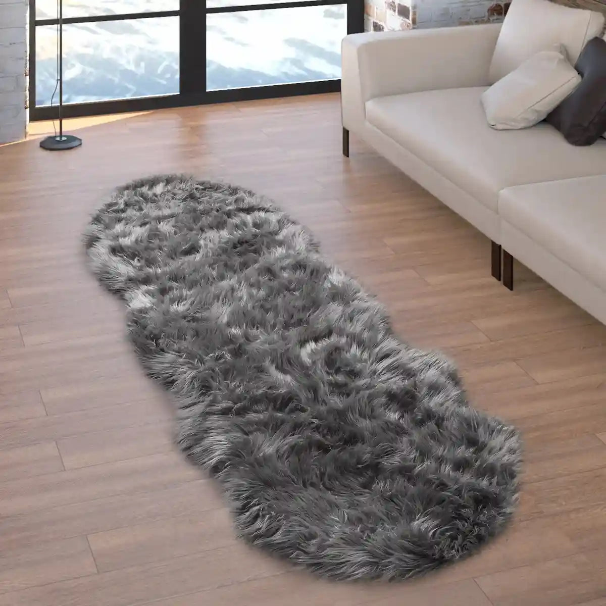 Tapis Forme Originale Calino Anthracite - Tapis forme irrégulière