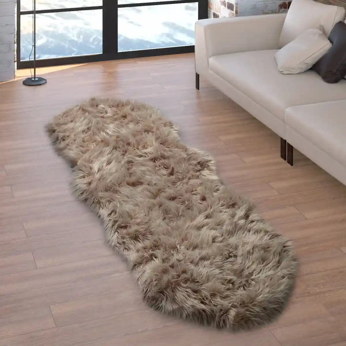 Tapis Forme Originale Calino Beige - Tapis forme irrégulière