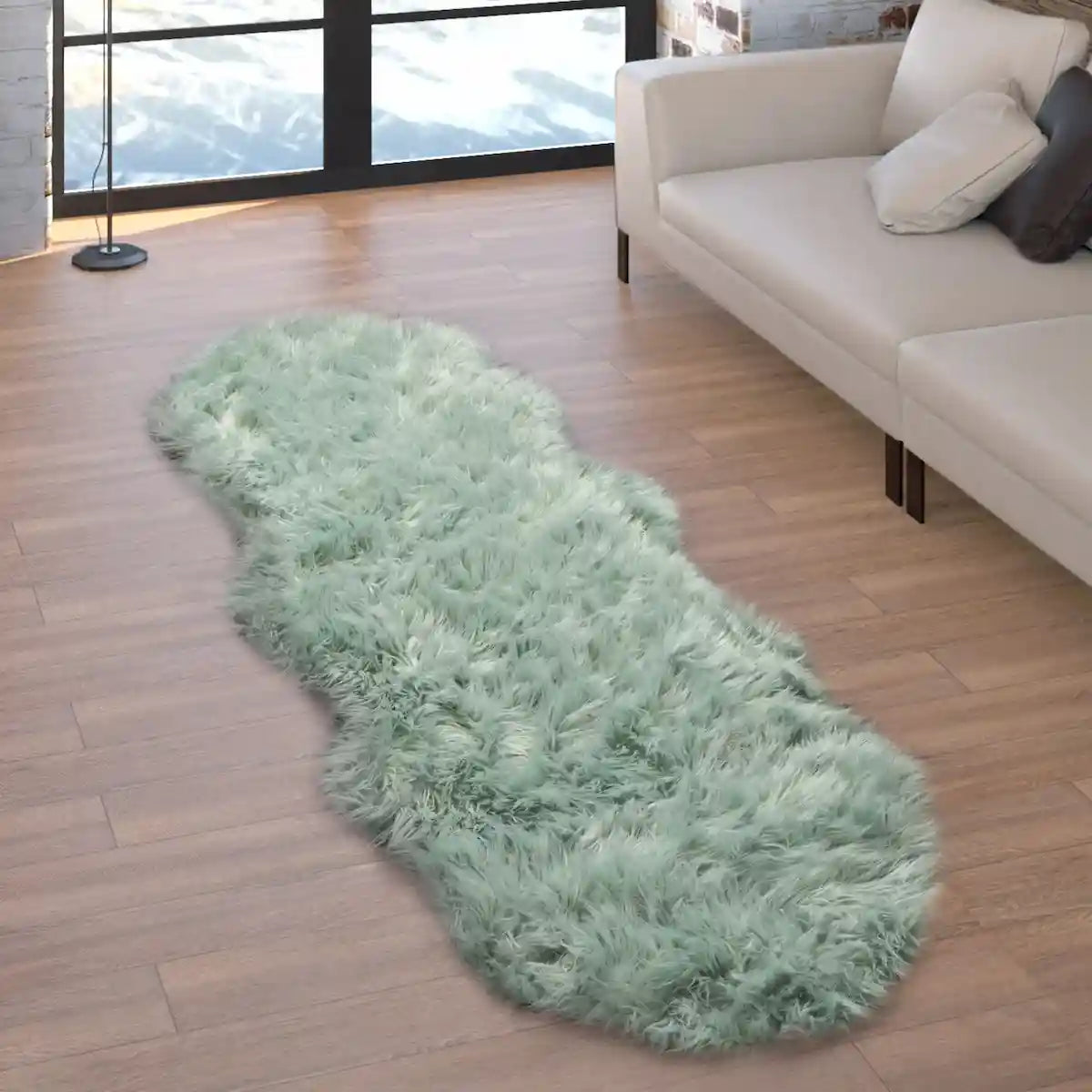 Tapis Forme Originale Calino Vert - Tapis forme irrégulière