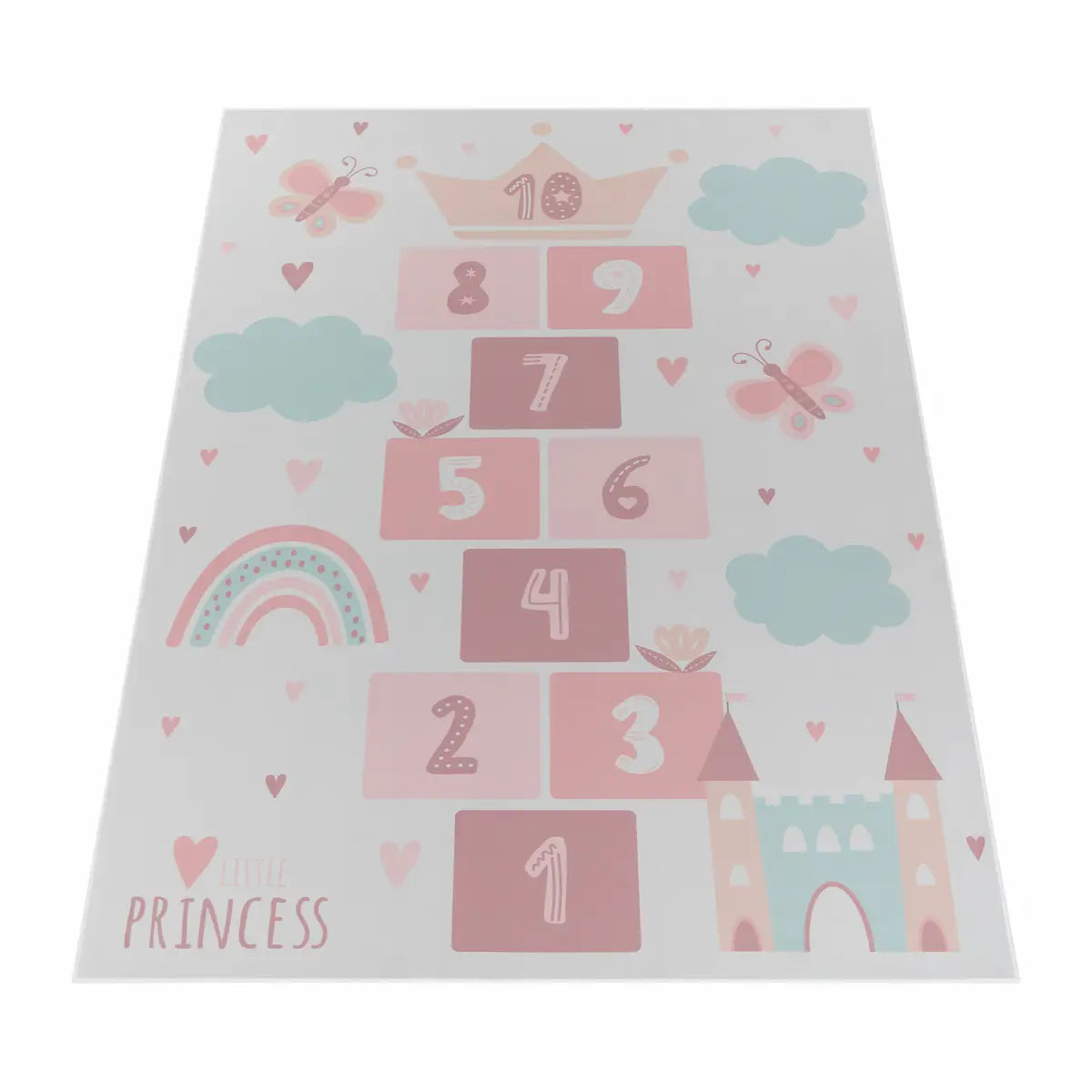 Tapis Marelle Princesse Crème sur fond blanc