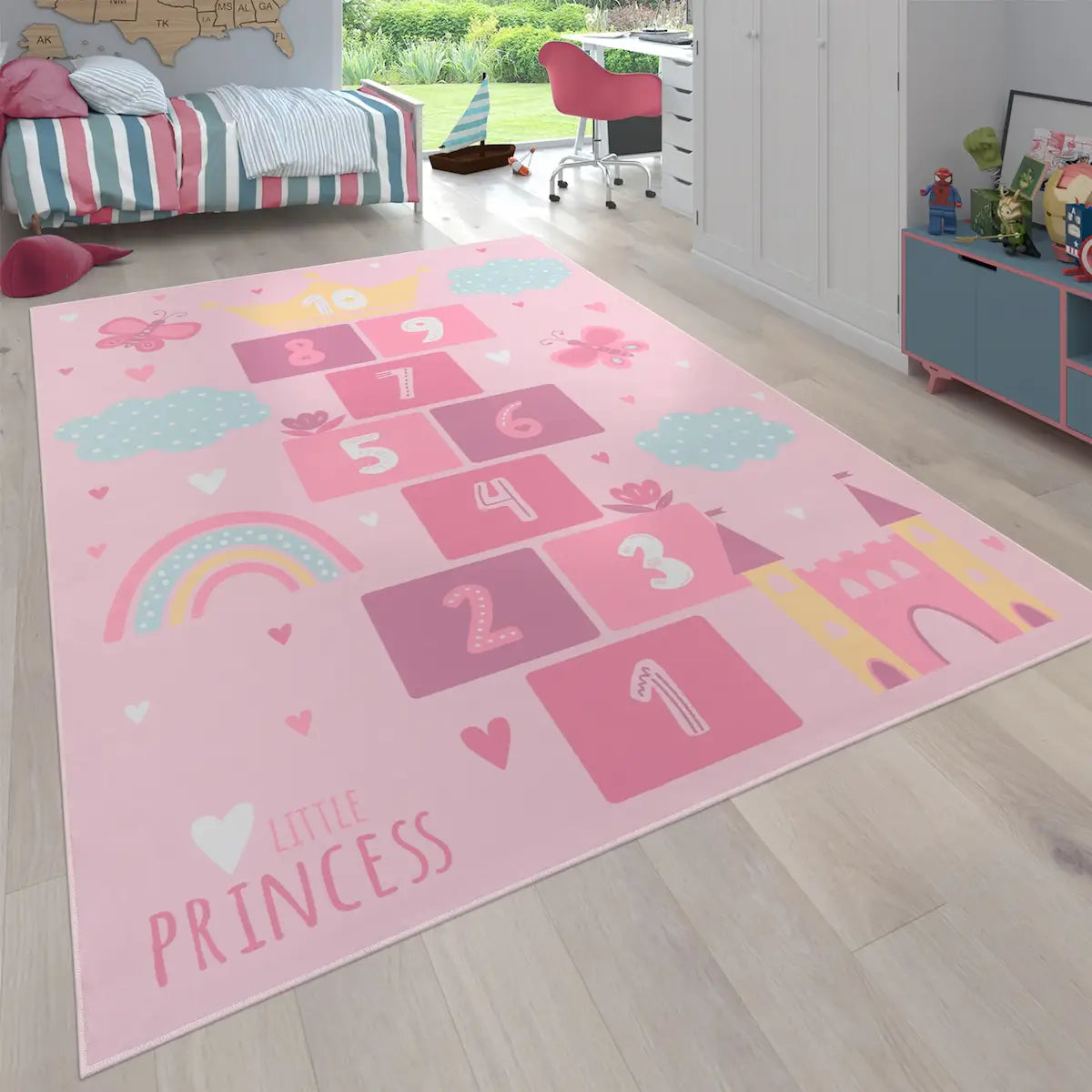 Tapis Marelle Princesse Rose