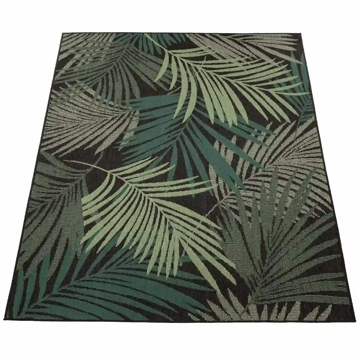 Tapis naturel Tropica vert et noir