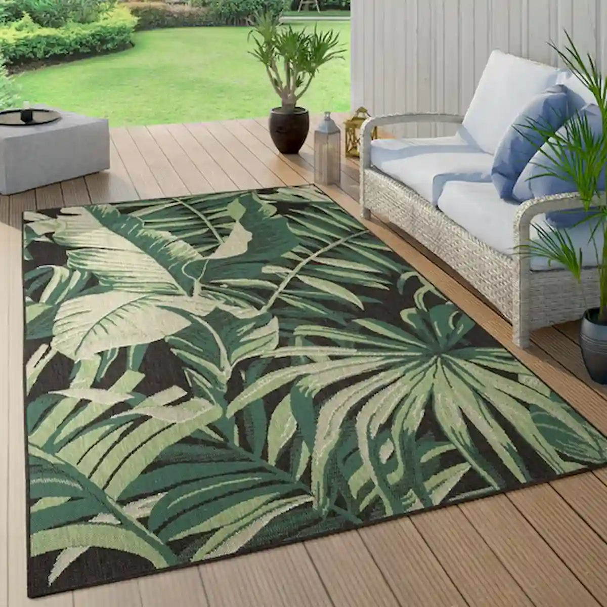 Tapis Naturel Yucama Fond noir