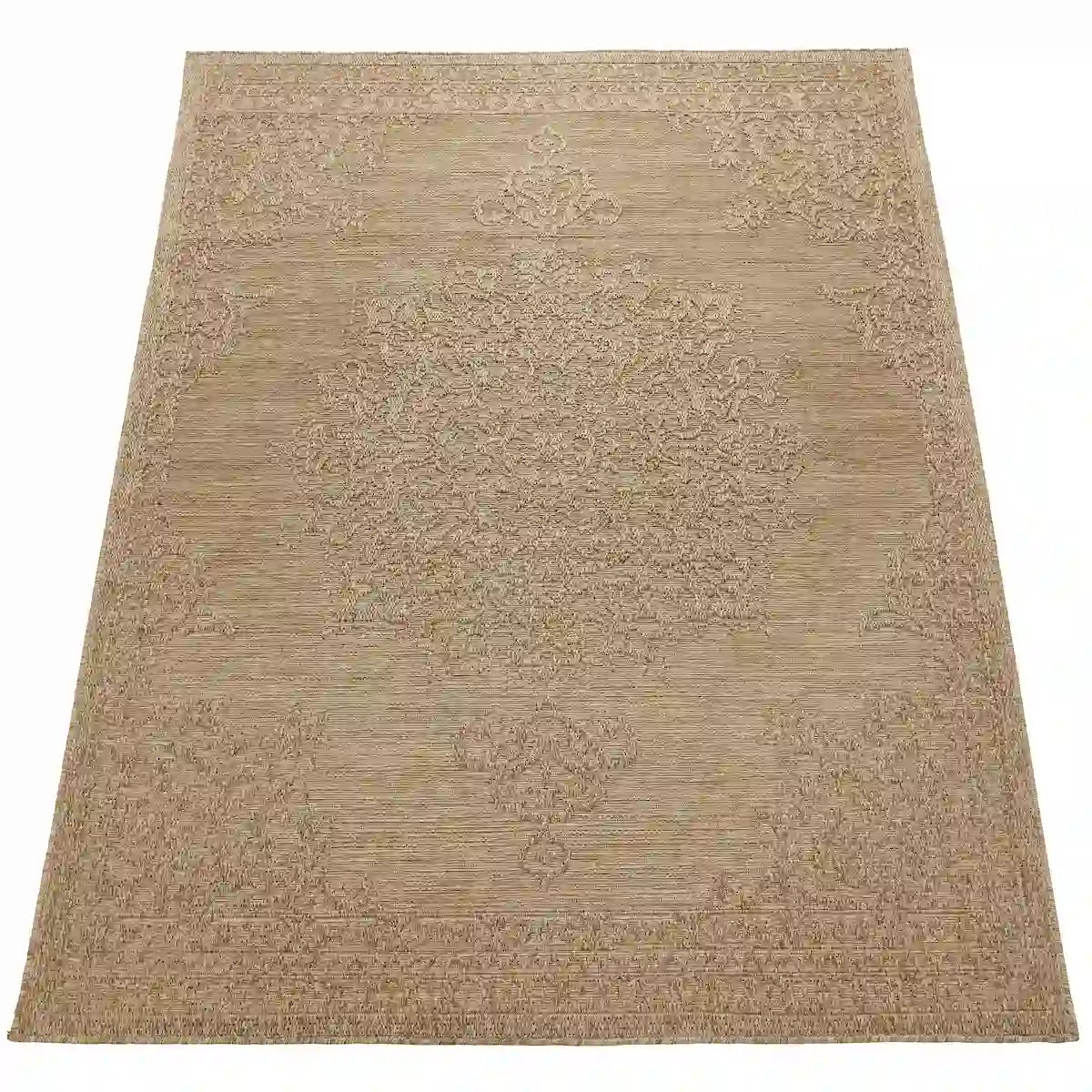 Tapis Oriental Elano Beige sur fond blanc
