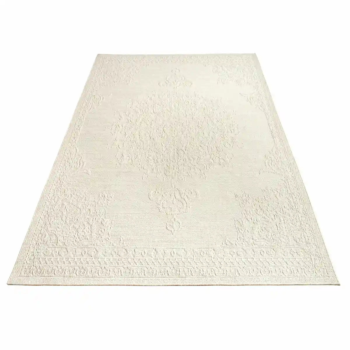 Tapis Oriental Elano Crème sur fond blanc