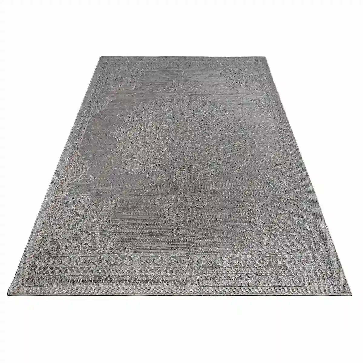 Tapis Oriental Elano Anthracite sur fond blanc