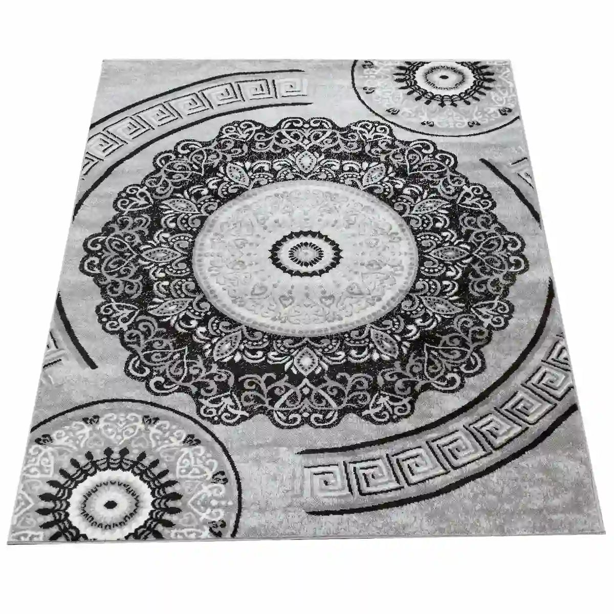 Tapis Oriental Olina Gris sur fond blanc