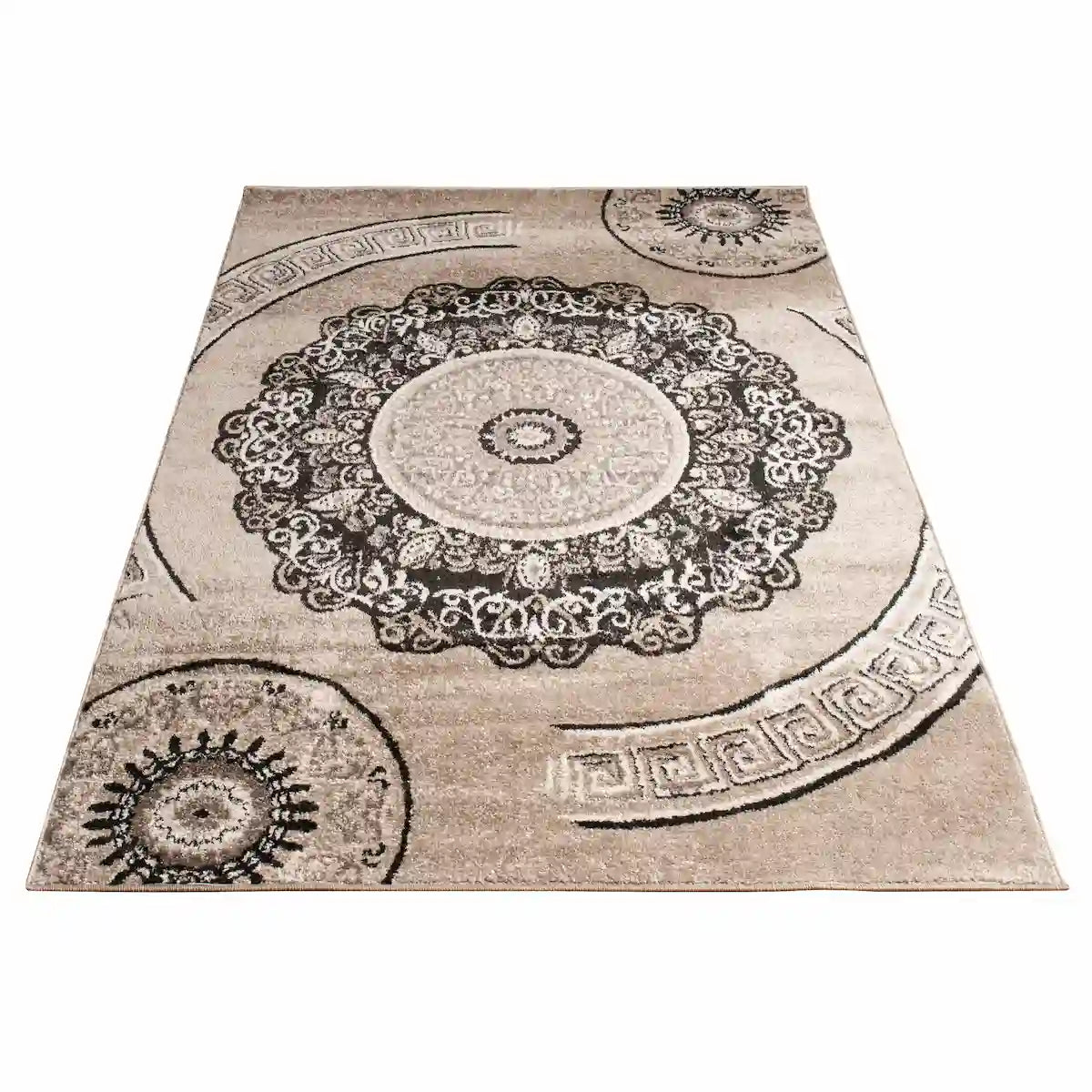 Tapis Oriental Olina Marron sur fond blanc