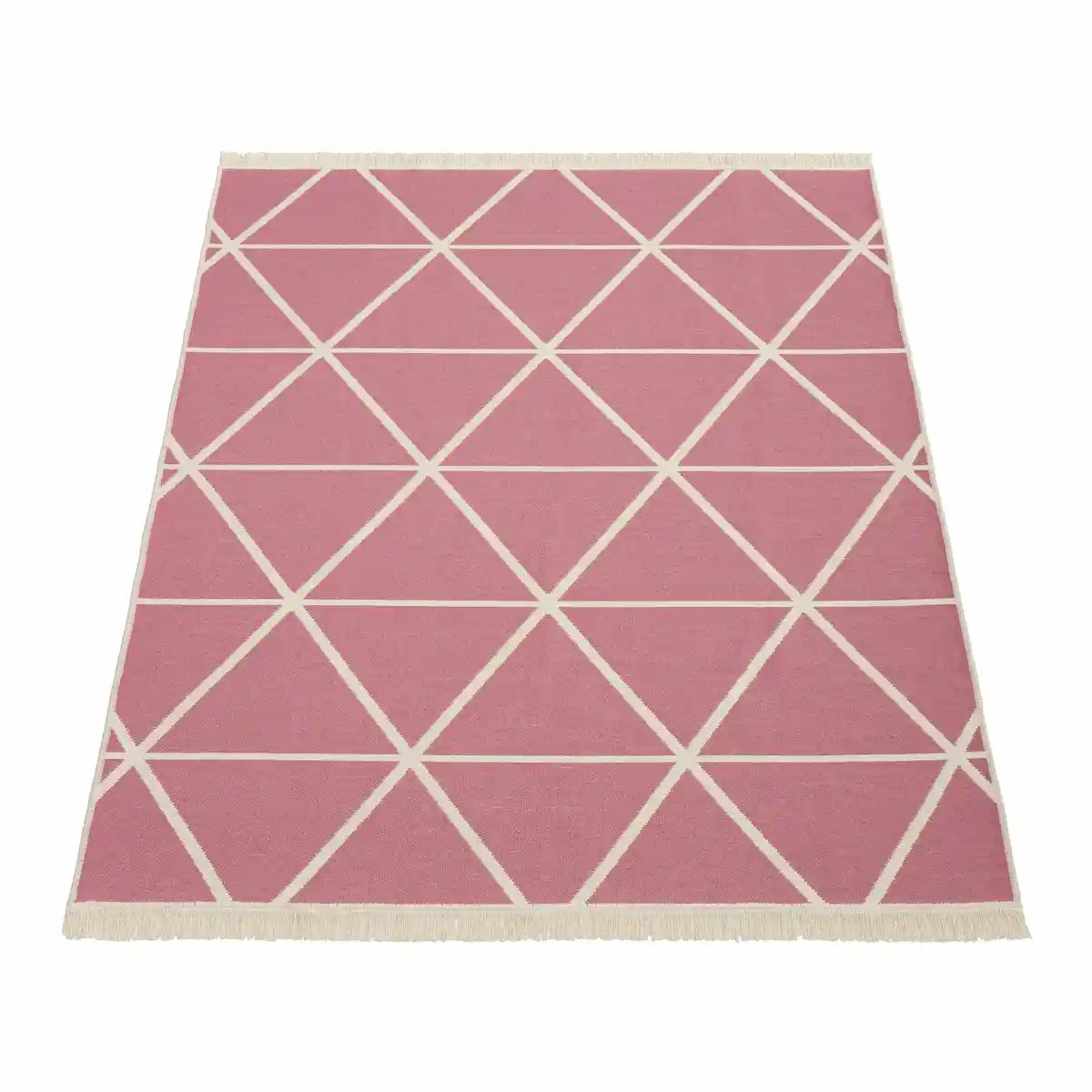 Tapis Original Axia Réversible rose sur fond blanc