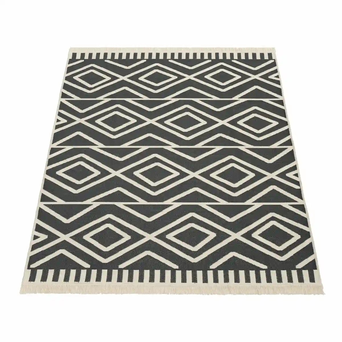 Tapis Original Zaraka Réversible Anthracite sur fond blanc