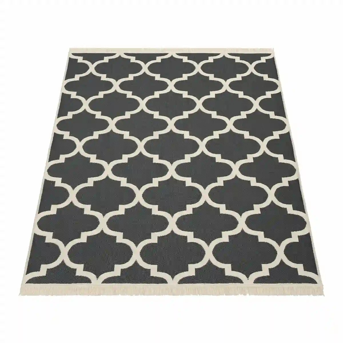 Tapis Oriental Royaliz Réversible anthracite sur fond blanc