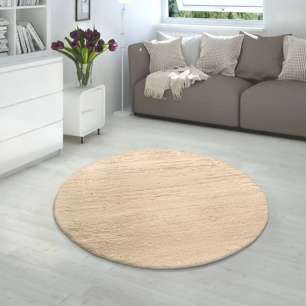 Tapis Rond Doux Muelito - Sable