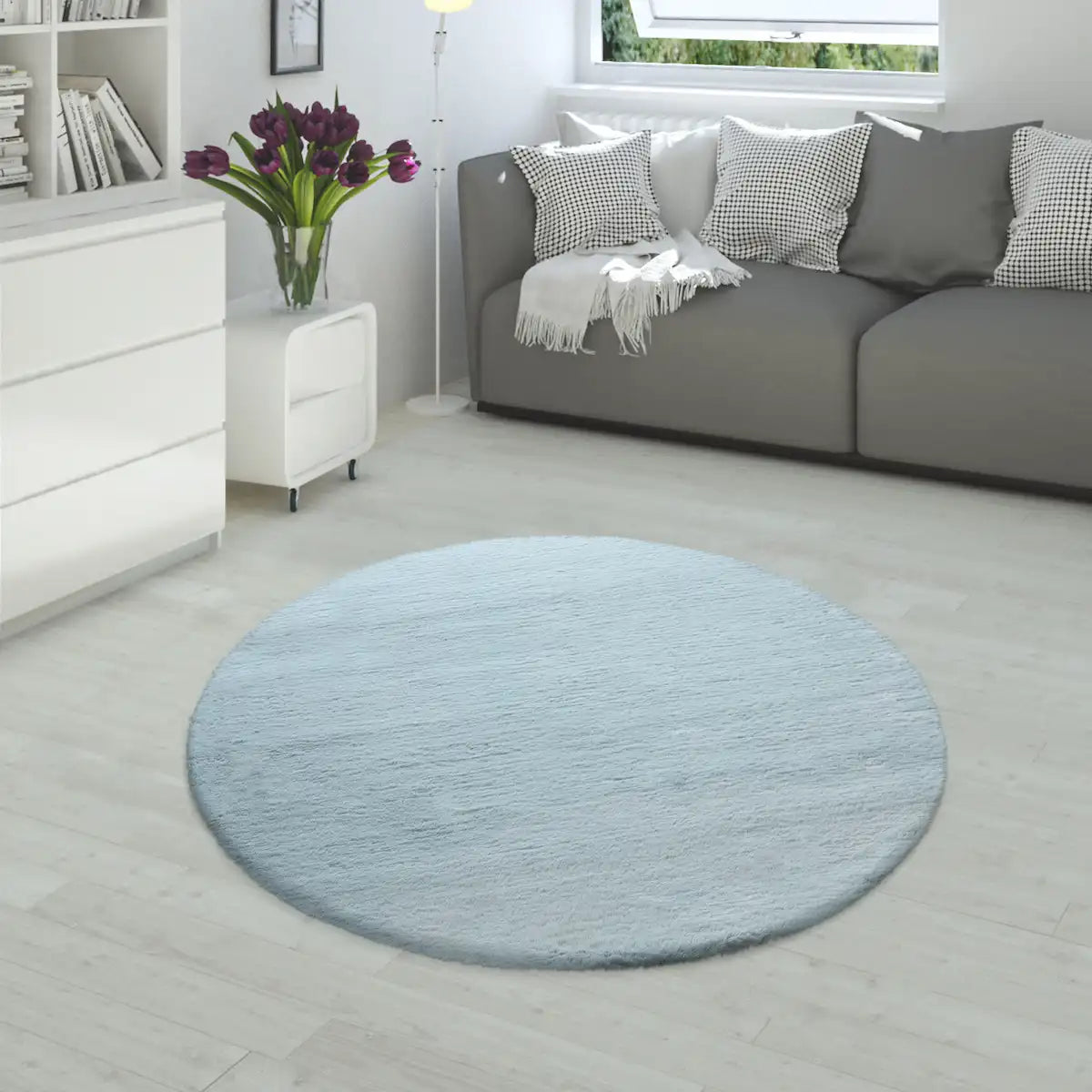 Tapis Rond Doux Muelito - Turquoise