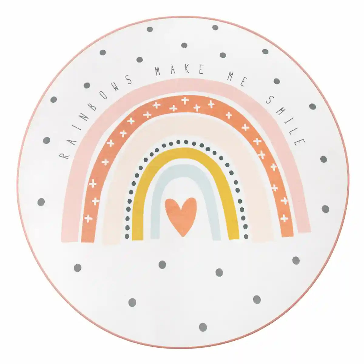 Tapis Rond Enfant Arceto sur fond blanc