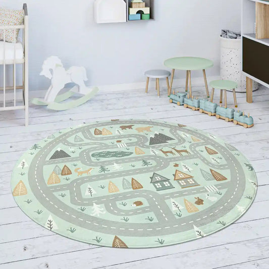 Tapis Rond Enfant Circuit Forest - Tapis Chambre enfant