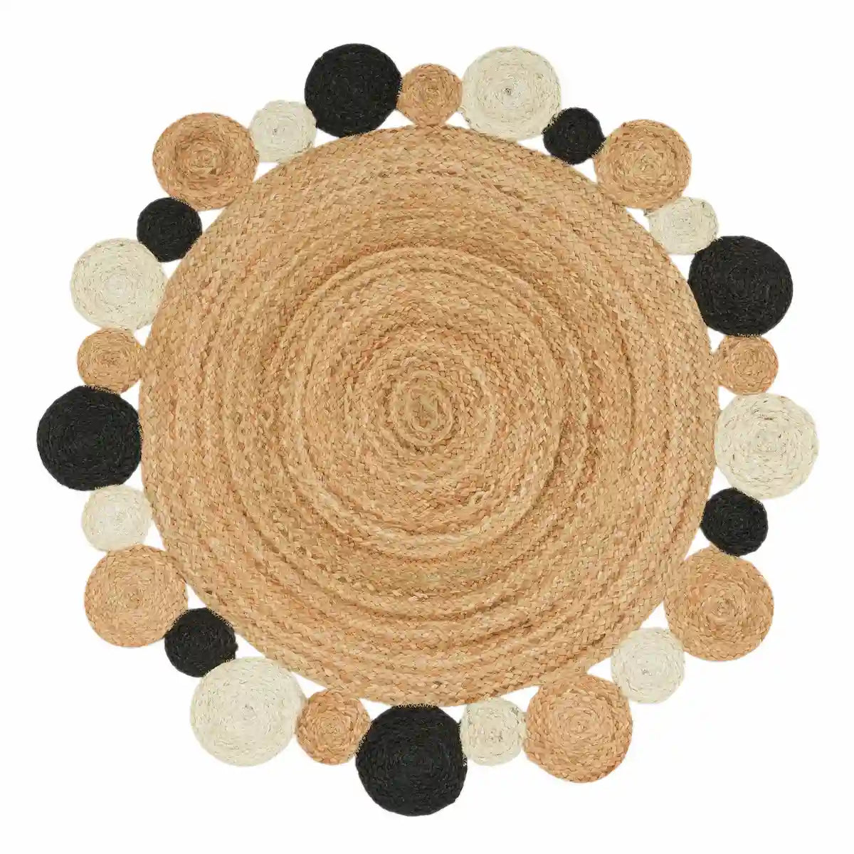 Tapis Rond Jute Elya sur fond blanc